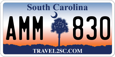 SC license plate AMM830