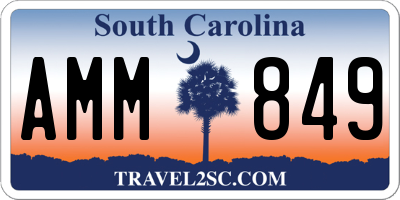 SC license plate AMM849