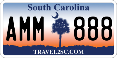 SC license plate AMM888