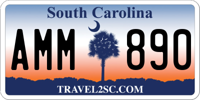 SC license plate AMM890