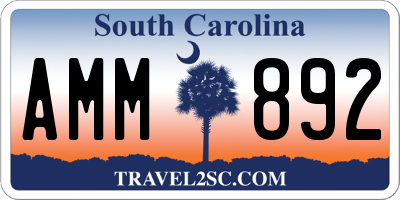 SC license plate AMM892