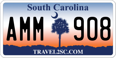 SC license plate AMM908