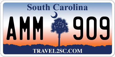SC license plate AMM909
