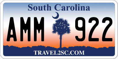 SC license plate AMM922