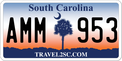 SC license plate AMM953