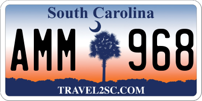 SC license plate AMM968