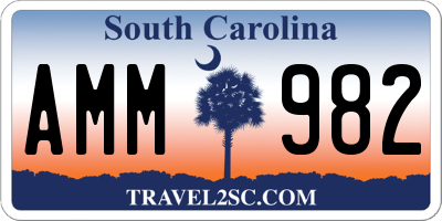 SC license plate AMM982
