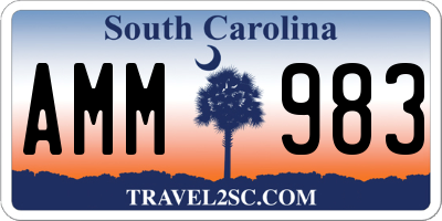 SC license plate AMM983