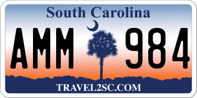SC license plate AMM984