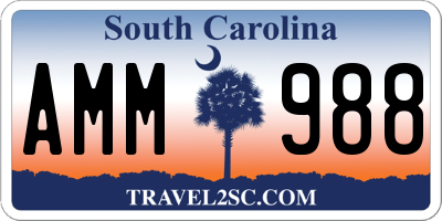 SC license plate AMM988