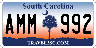 SC license plate AMM992
