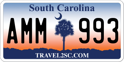SC license plate AMM993