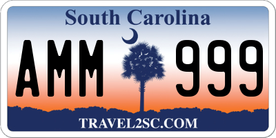 SC license plate AMM999