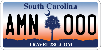 SC license plate AMN000