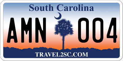SC license plate AMN004