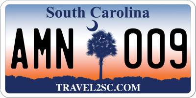 SC license plate AMN009