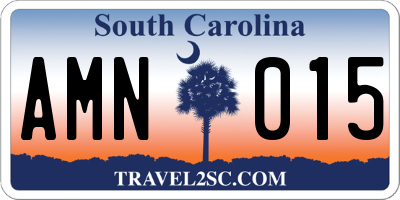 SC license plate AMN015
