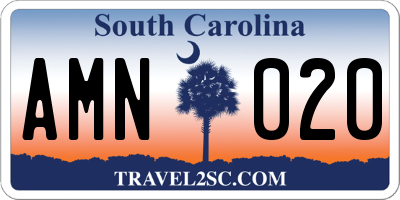 SC license plate AMN020