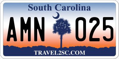 SC license plate AMN025