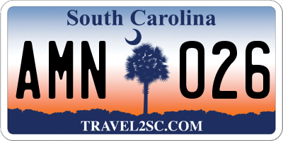 SC license plate AMN026