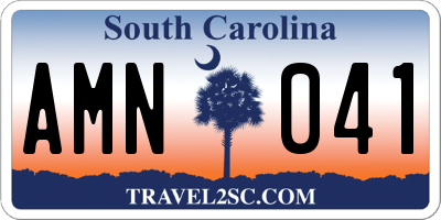 SC license plate AMN041