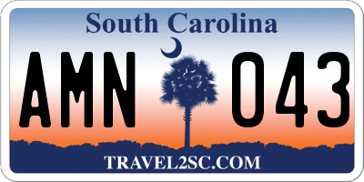 SC license plate AMN043