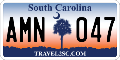 SC license plate AMN047