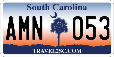 SC license plate AMN053