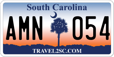 SC license plate AMN054
