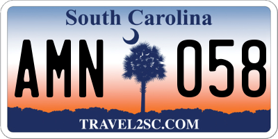 SC license plate AMN058