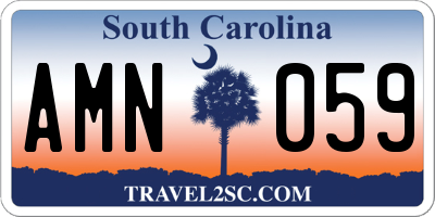 SC license plate AMN059