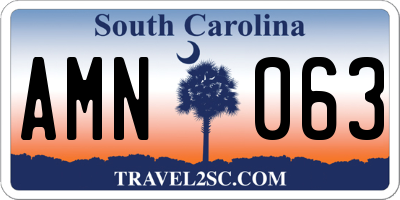SC license plate AMN063