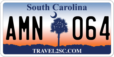 SC license plate AMN064