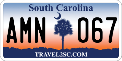 SC license plate AMN067