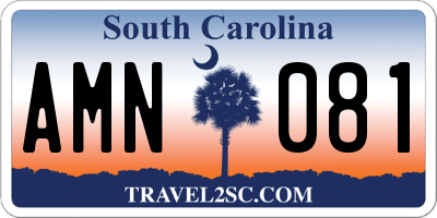 SC license plate AMN081