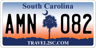 SC license plate AMN082