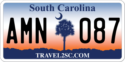SC license plate AMN087
