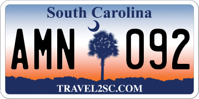 SC license plate AMN092