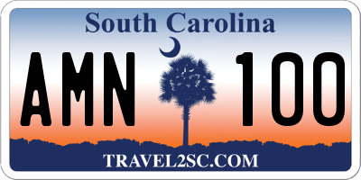 SC license plate AMN100
