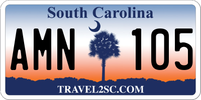 SC license plate AMN105