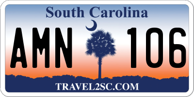 SC license plate AMN106