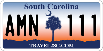 SC license plate AMN111