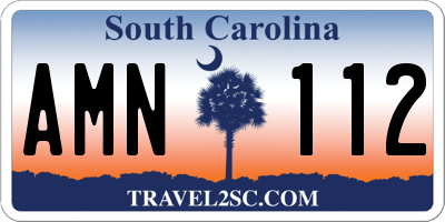 SC license plate AMN112
