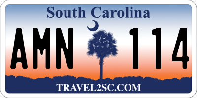 SC license plate AMN114