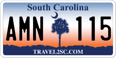SC license plate AMN115