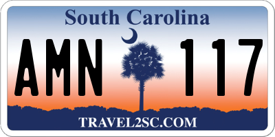SC license plate AMN117