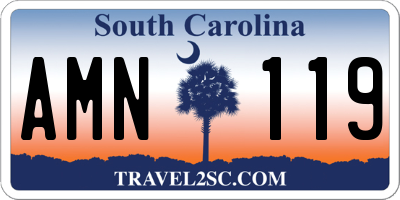 SC license plate AMN119
