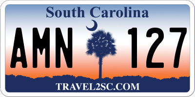 SC license plate AMN127