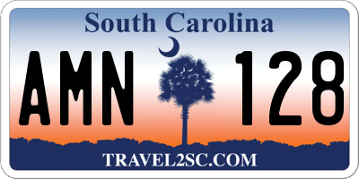 SC license plate AMN128