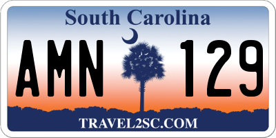 SC license plate AMN129